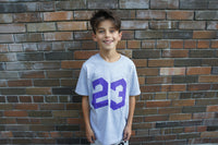 23 Youth Teeshirt (Grey with Purple)